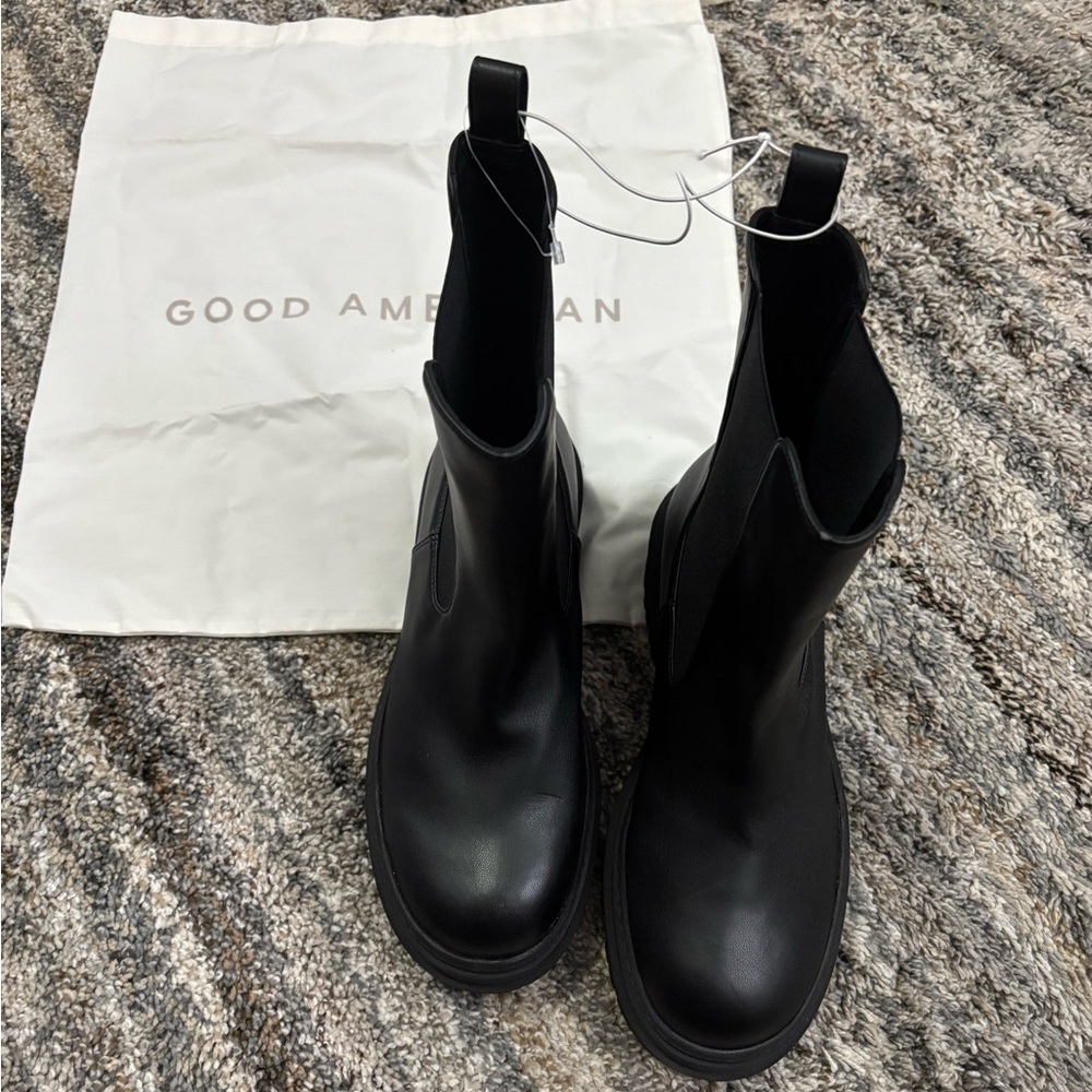 NWOT Good American Combat Chelsea Boots Sz 8 | Good American Combat Black Boots- - Picture 9 of 11